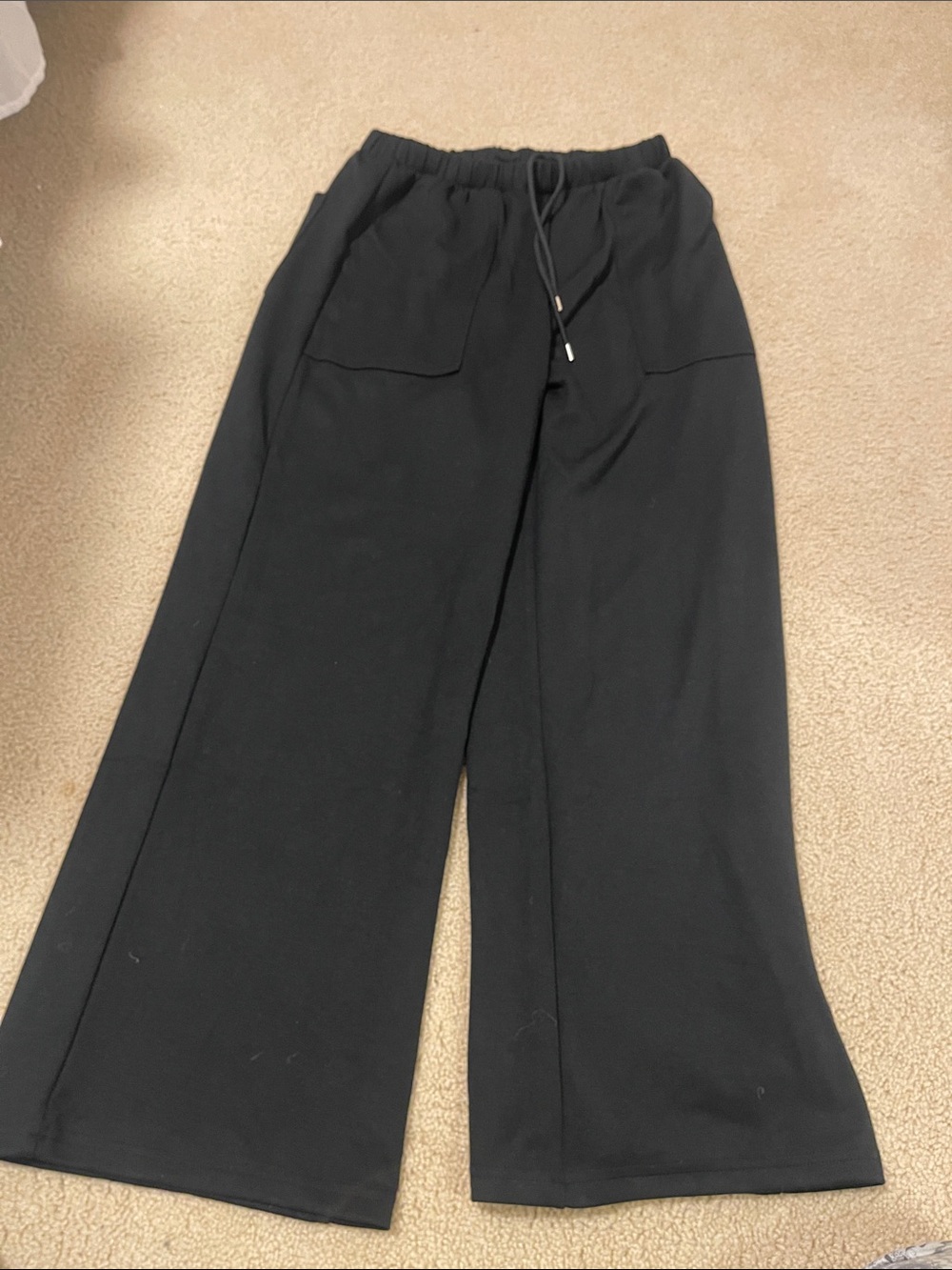 Serra Black Kids Wide-Leg Drawstring Sweatpants